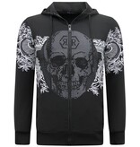 Top Star Joggingdräkt med tryck för herrar - Husdräkt - Traningsuit - 2676 - Svart