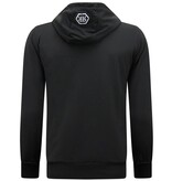 Top Star Joggingdräkt med tryck för herrar - Husdräkt - Traningsuit - 2676 - Svart