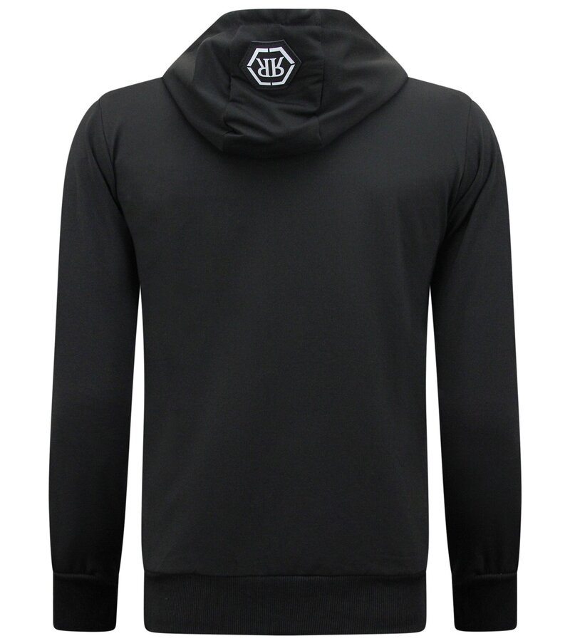 Top Star Joggingdräkt med tryck för herrar - Husdräkt - Traningsuit - 2676 - Svart