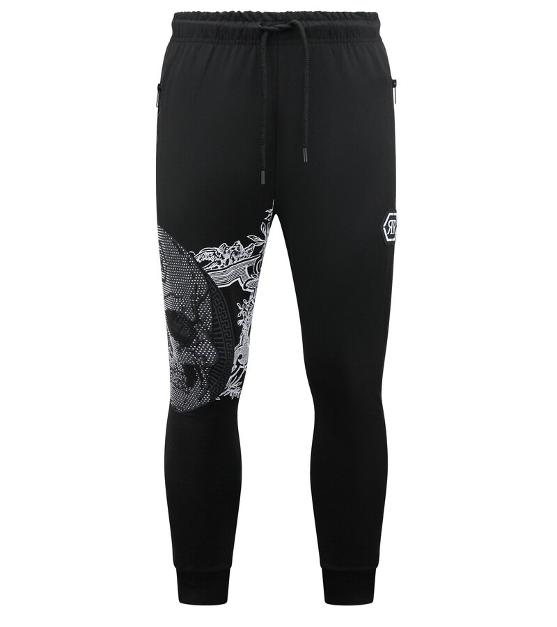 Top Star Joggingdräkt med tryck för herrar - Husdräkt - Traningsuit - 2676 - Svart