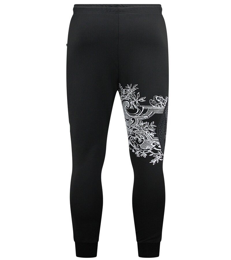 Top Star Joggingdräkt med tryck för herrar - Husdräkt - Traningsuit - 2676 - Svart