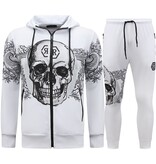 Top Star Joggingdräkt med tryck för herr - Husdräkt - Traningsuit - 2676 - Vit