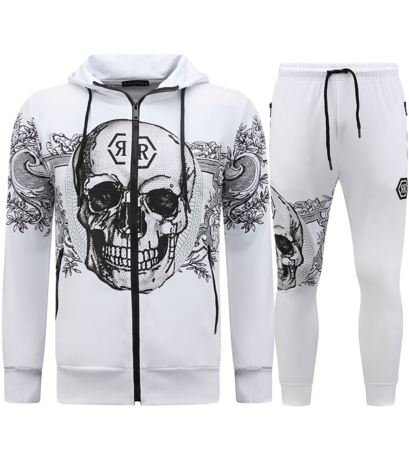 Top Star Joggingdräkt med tryck för herr - Husdräkt - Traningsuit - 2676 - Vit