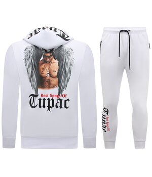 TopStar 2pac joggingdräkt för herrar - Tupac träningsoverall - 10998 - Vit