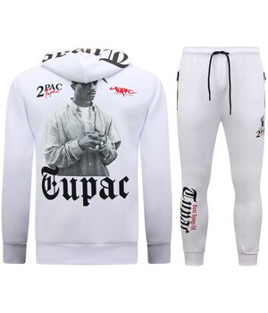 True Rise Joggingdräkter Herr Tupac - Träningsoveraller 2Pac- House suits - 10997 - Vit