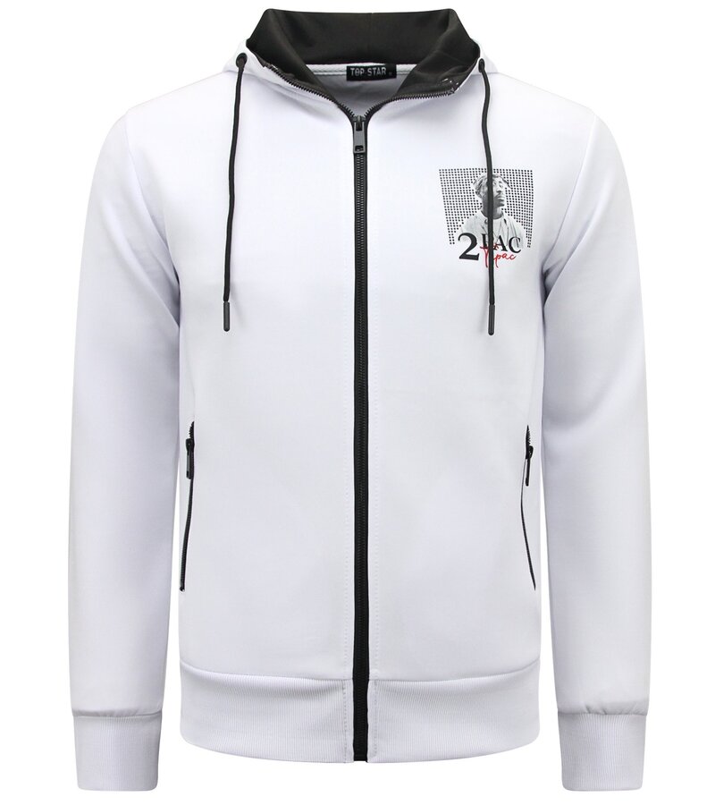 TopStar Joggingdräkter Herr Tupac - Träningsoveraller 2Pac- House suits - 10997 - Vit