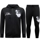 Top Star Tupac Shakur joggingdräkt för herrar - Hemmakostym - 2Pac Träningsoverall - 267 - Svart