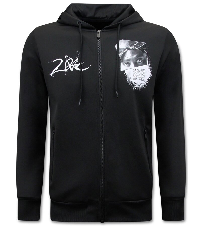 Top Star Tupac Shakur joggingdräkt för herrar - Hemmakostym - 2Pac Träningsoverall - 267 - Svart