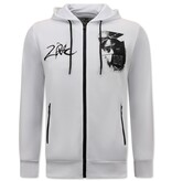 Top Star Träningsoverall Herr Tupac Shakur - Homesuit - 2Pac Joggingdräkt - 267 - Vit