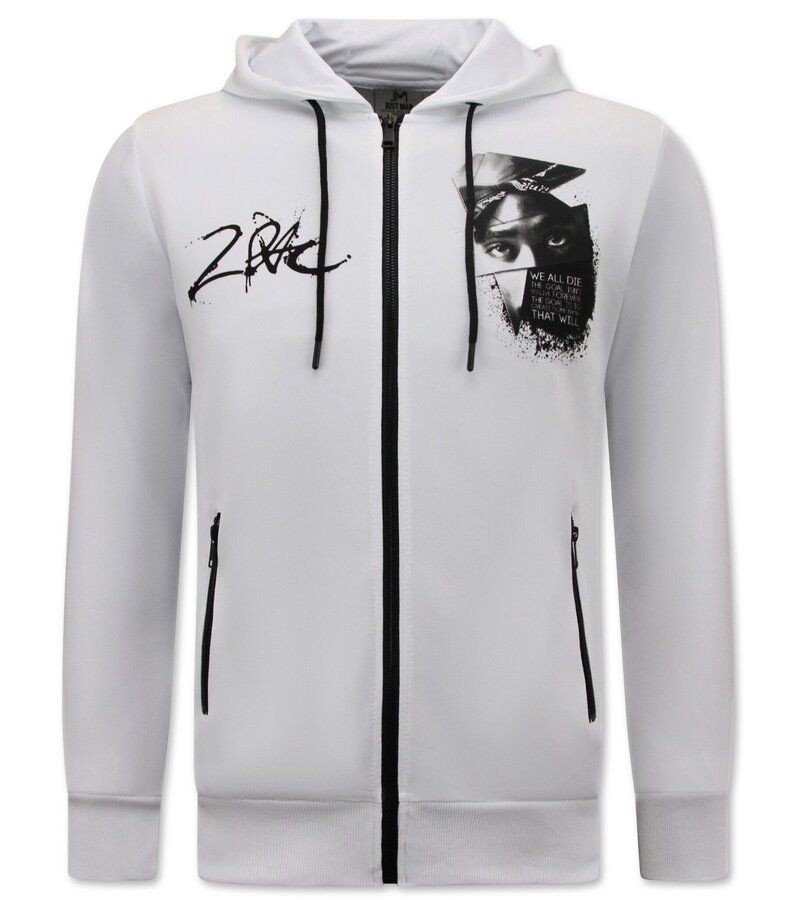 TopStar Träningsoverall Herr Tupac Shakur - Homesuit - 2Pac Joggingdräkt - 267 - Vit