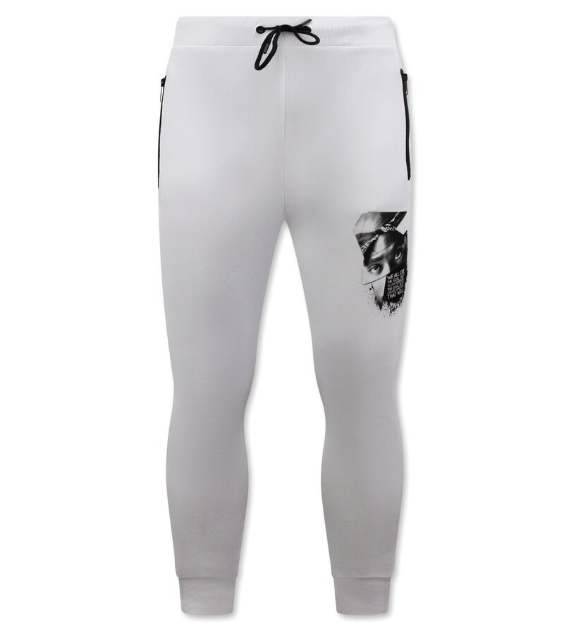 Top Star Träningsoverall Herr Tupac Shakur - Homesuit - 2Pac Joggingdräkt - 267 - Vit