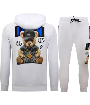 True Rise ICON Print joggingdräkt för herrar - Husdräkt - Träningsoverall - 1001 - Vit