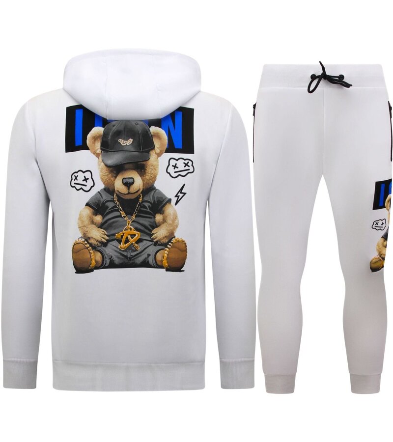 TopStar ICON Print joggingdräkt för herrar - Husdräkt - Träningsoverall - 1001 - Vit