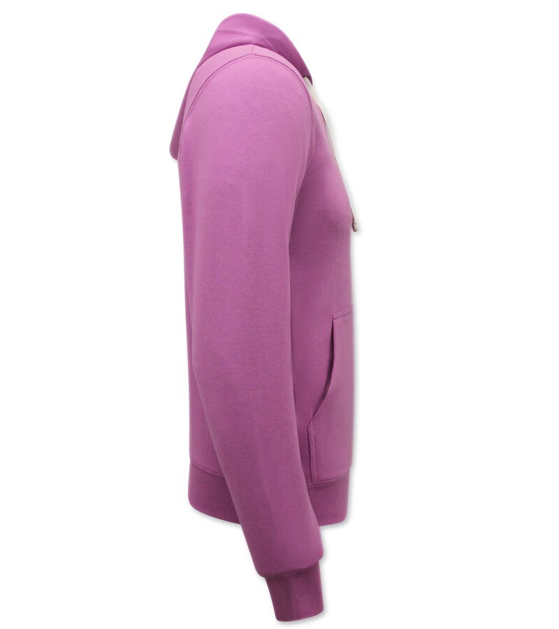 Enos Hoodie Herr med dragkedja - Väst med huva - Sportväst - Lila