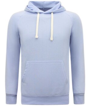 Enos Hoodie Herr - Enfärgad Basic Hoodie - Ljusblå