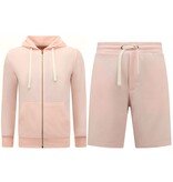 Enos Hoodie Herr med dragkedja - Joggingshorts Herr - SET - Rosa Enos Hoodie Herr med dragkedja - Joggingshorts Herr - SET - Rosa