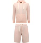 Enos Hoodie Herr med dragkedja - Joggingshorts Herr - SET - Rosa Enos Hoodie Herr med dragkedja - Joggingshorts Herr - SET - Rosa