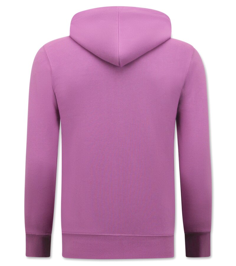 Enos Hoodie med dragkedja för män - Snygga joggingbyxor för män - SET - Lila