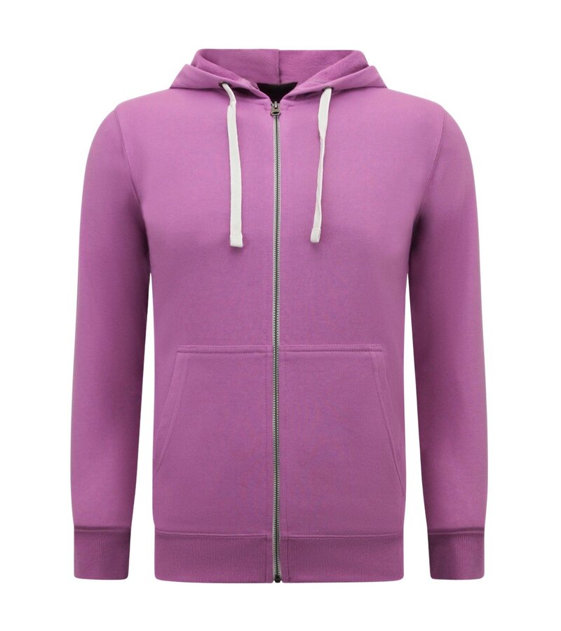 Enos Hoodie med dragkedja för män - Snygga joggingbyxor för män - SET - Lila