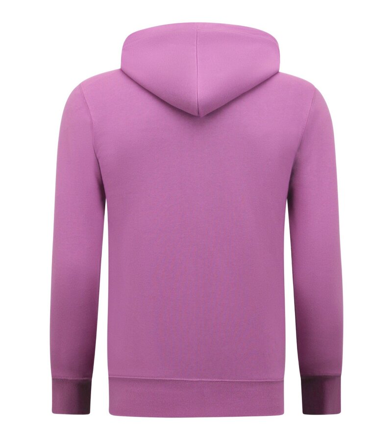 Enos Hoodie med dragkedja för män - Snygga joggingbyxor för män - SET - Lila