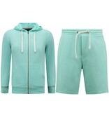 Enos Hoodie med dragkedja för män - Joggingbyxor för män - SET - Mintgrön Enos Hoodie med dragkedja för män - Joggingbyxor för män - SET - Mintgrön