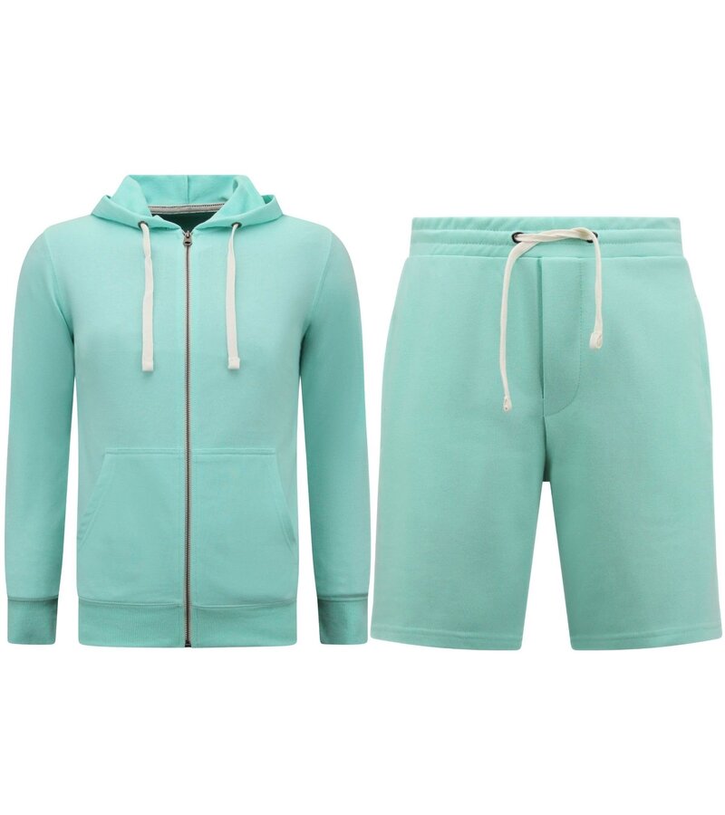 Enos Hoodie med dragkedja för män - Joggingbyxor för män - SET - Mintgrön