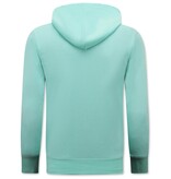 Enos Hoodie med dragkedja för män - Joggingbyxor för män - SET - Mintgrön Enos Hoodie med dragkedja för män - Joggingbyxor för män - SET - Mintgrön