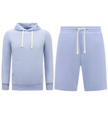 Enos Hoodie Men - Korta joggingbyxor för män - SET - Ljusblå Enos Hoodie Men - Korta joggingbyxor för män - SET - Ljusblå