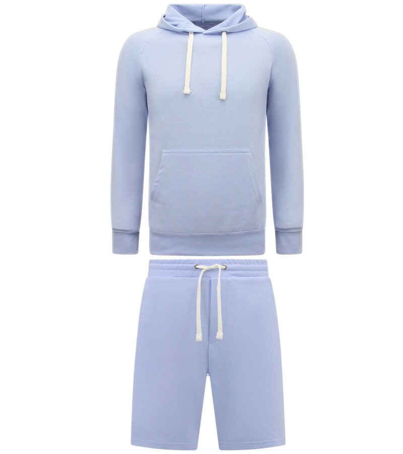 Enos Hoodie Men - Korta joggingbyxor för män - SET - Ljusblå