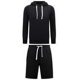 Enos Hoodie Herr - Sweatshirt Short Herr - SET - Svart Enos Hoodie Herr - Sweatshirt Short Herr - SET - Svart