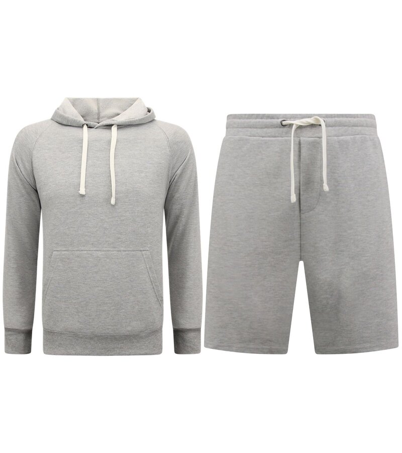 Enos Hoodie Herr - Joggingshorts Herr - SET - Grå