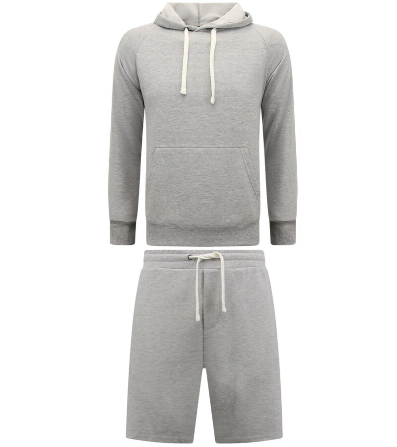 Enos Hoodie Herr - Joggingshorts Herr - SET - Grå