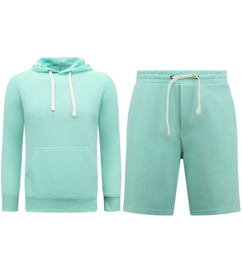 Enos Hoodie Herr - Joggingshorts Herr - SET - Mintgrön