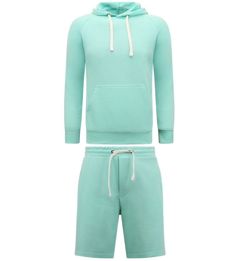 Enos Hoodie Herr - Joggingshorts Herr - SET - Mintgrön