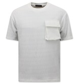 TopStar Ribbad överdimensionerad T-shirt - Joggingbyxor för män - SET - Vit TopStar Ribbad överdimensionerad T-shirt - Joggingbyxor för män - SET - Vit