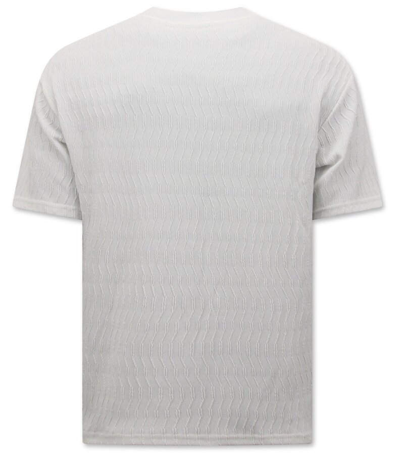 TopStar Ribbad överdimensionerad T-shirt - Joggingbyxor för män - SET - Vit