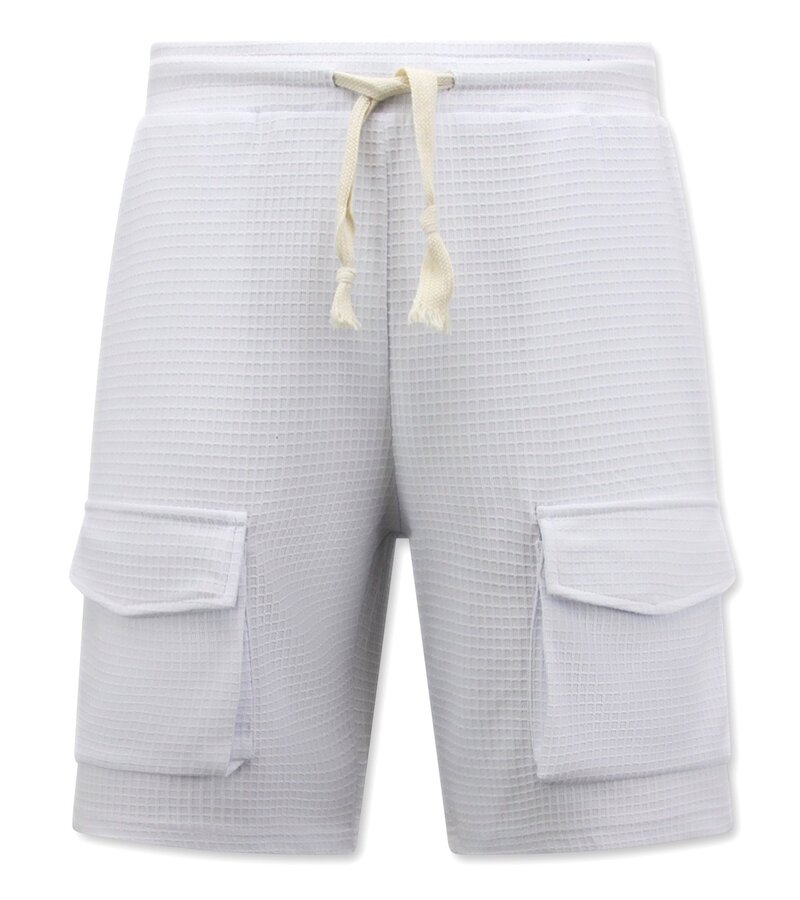 True Rise Ribbad överdimensionerad T-shirt - Joggingbyxor för män - SET - Vit