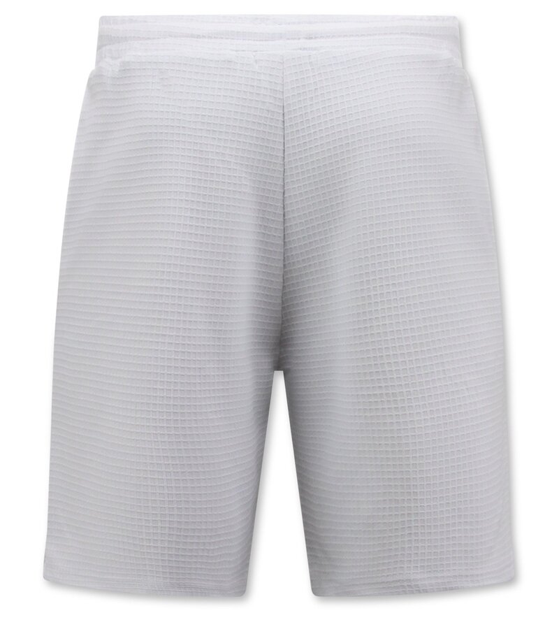TopStar Ribbad överdimensionerad T-shirt - Joggingbyxor för män - SET - Vit