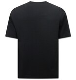 True Rise Ribbad överdimensionerad T-shirt - Joggingbyxor för män - SET - Svart