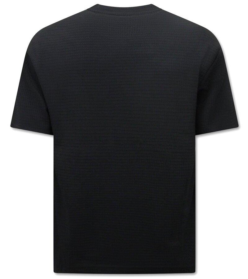 TopStar Ribbad överdimensionerad T-shirt - Joggingbyxor för män - SET - Svart