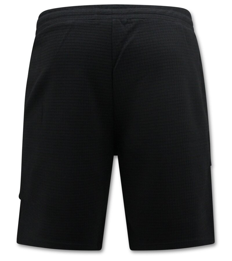 TopStar Ribbad överdimensionerad T-shirt - Joggingbyxor för män - SET - Svart