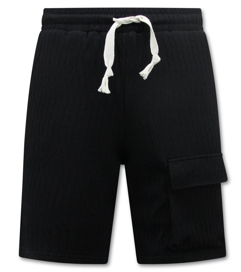 True Rise Ribbat överdimensionerat sommarställ för män - SET - Svart