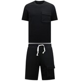 True Rise Ribbat överdimensionerat sommarställ för män - SET - Svart