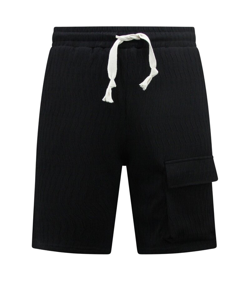 True Rise Ribbat överdimensionerat sommarställ för män - SET - Svart