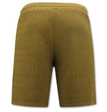 TopStar Ribbat överdimensionerat sommarset för män - SET - Brun TopStar Ribbat överdimensionerat sommarset för män - SET - Brun