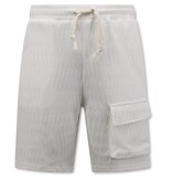 True Rise Ribbat överdimensionerat sommarset för män - SET - Vit