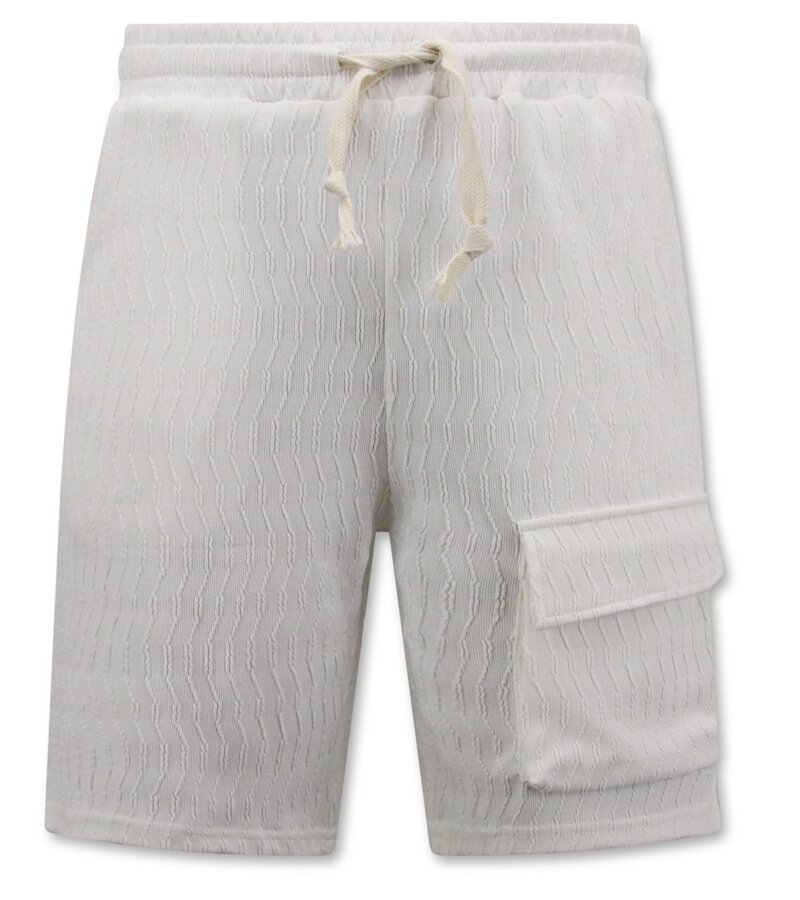 True Rise Ribbat överdimensionerat sommarset för män - SET - Vit