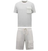 True Rise Ribbat överdimensionerat sommarset för män - SET - Vit