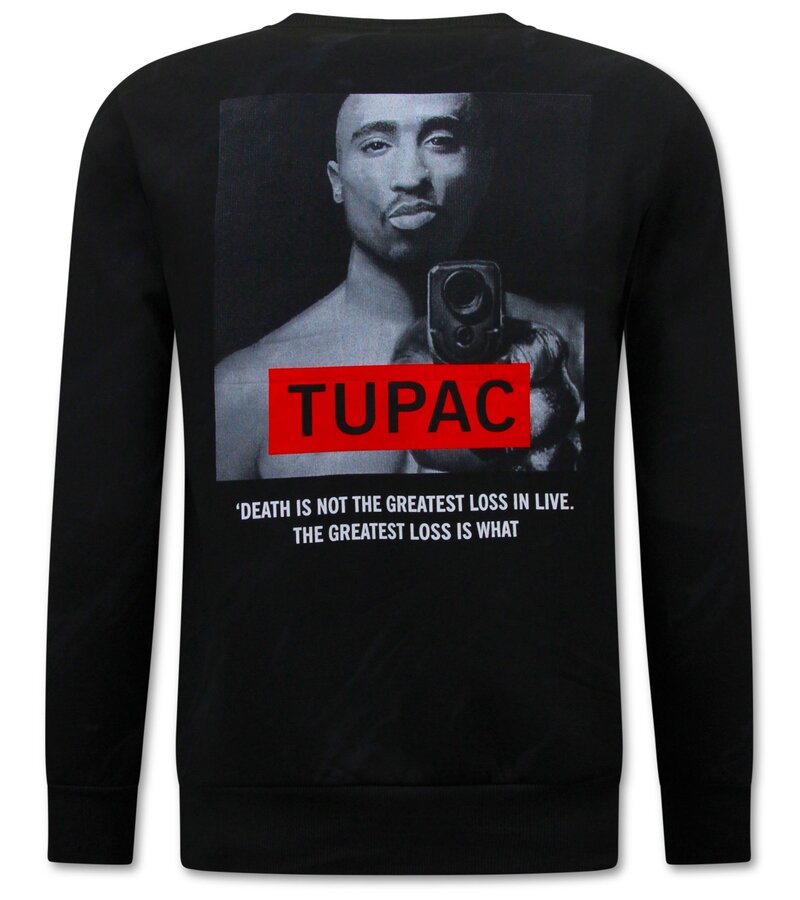 Top Star Tupac tröja för män - Svart