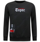 Top Star Tupac tröja för män - Svart Top Star Tupac tröja för män - Svart